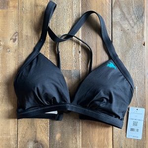 Patagonia Womens Solid Nanogrip Bathing Suit Top Black Medium - New with Tags